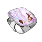 مرآة جيب صغيرة مربعة بتصميم الاميرة بيلا بفستان لامع