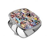 مرآة جيب صغيرة مربعة بتصميم الشخصيات اللطيفه كل الانميات