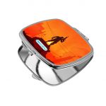 مرآة جيب صغيرة مربعة بتصميم المحارب فورت نايت