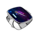 مرآة جيب صغيرة مربعة بتصميم جيتار ومفاتيح بيانو