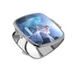 مرآة جيب صغيرة مربعة بتصميم حصان إلسا الثلجي ملكة الثلج