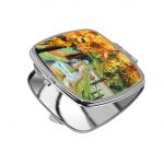 مرآة جيب صغيرة مربعة بتصميم رسم الطبيعه