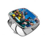 مرآة جيب صغيرة مربعة بتصميم سباق أكاديميتي للأبطال