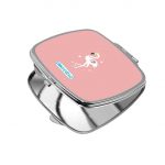 مرآة جيب صغيرة مربعة بتصميم فلامنجو بتاج