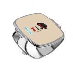 مرآة جيب صغيرة مربعة بتصميم قبعة وشوارب