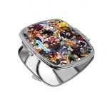 مرآة جيب صغيرة مربعة بتصميم قتال كل الانميات