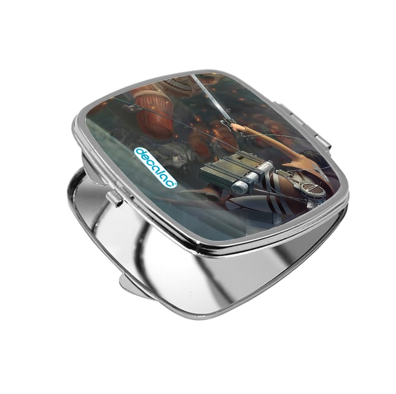 مرآة جيب صغيرة مربعة بتصميم قتال مع العملاق الضخم هجوم العمالقة مرآة جيب صغيرة مربعة بتصميم قتال مع العملاق الضخم هجوم العمالقة