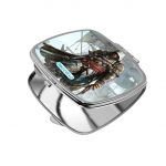 مرآة جيب صغيرة مربعة بتصميم قتال مع القراصنه أساسنز كريد