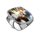 مرآة جيب صغيرة مربعة بتصميم قتال ميدوريا ضد باكوغو