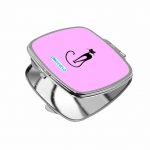 مرآة جيب صغيرة مربعة بتصميم قطه انيقه