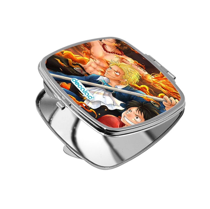 مرآة جيب صغيرة مربعة بتصميم قوة الثلاثة أشقاء ون بيس مرآة جيب صغيرة مربعة بتصميم قوة الثلاثة أشقاء ون بيس