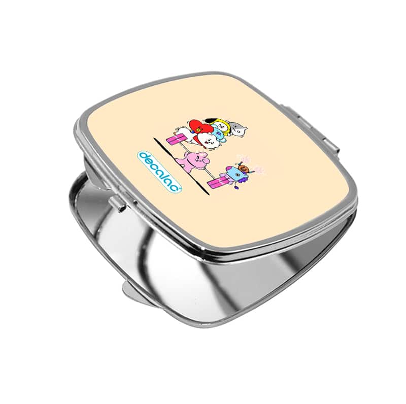 مرآة جيب صغيرة مربعة بتصميم قوه كوكي شخصيات BT21 مرآة جيب صغيرة مربعة بتصميم قوه كوكي شخصيات BT21