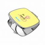 مرآة جيب صغيرة مربعة بتصميم كن سعيد