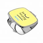 مرآة جيب صغيرة مربعة بتصميم كن سعيد