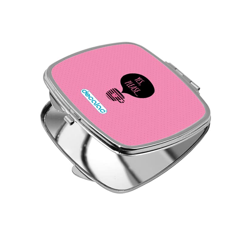 مرآة جيب صغيرة مربعة بتصميم كوب بعباره مرآة جيب صغيرة مربعة بتصميم كوب بعباره