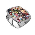 مرآة جيب صغيرة مربعة بتصميم مكس انمي