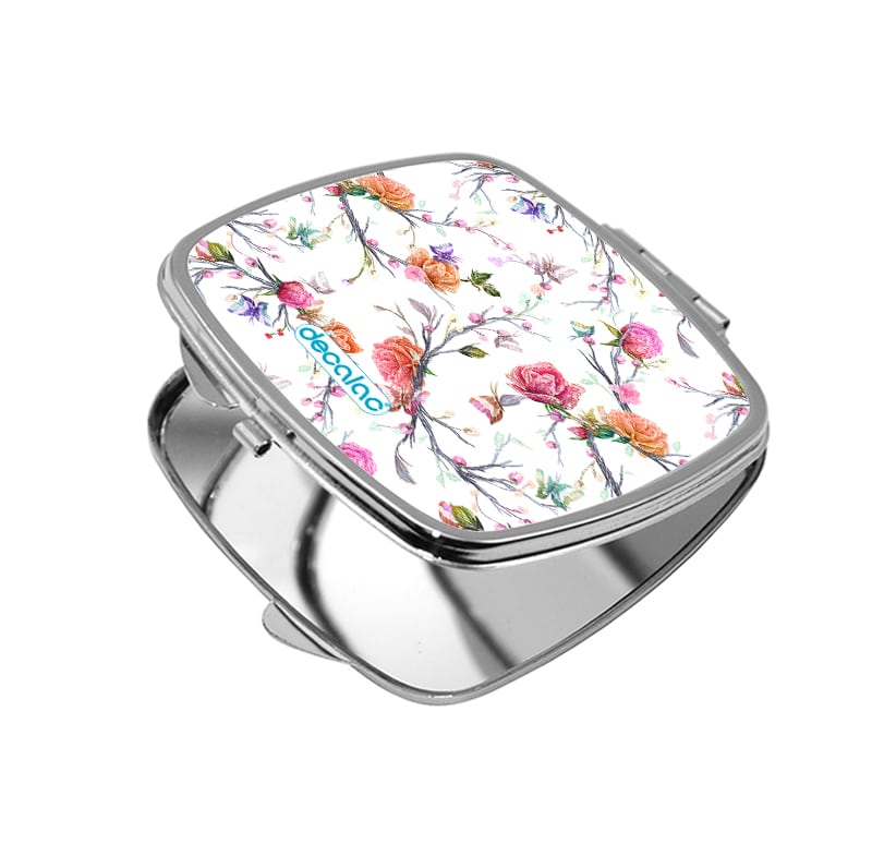 مرآة جيب صغيرة مربعة بتصميم مورد مرآة جيب صغيرة مربعة بتصميم مورد