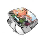 مرآة جيب صغيرة مربعة بتصميم ناروتو وضع مضحك