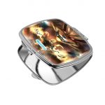 مرآة جيب صغيرة مربعة بتصميم ناروتو وكوراما الكيوبي