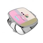 مرآة جيب صغيرة مربعة بتصميم ورد مميز