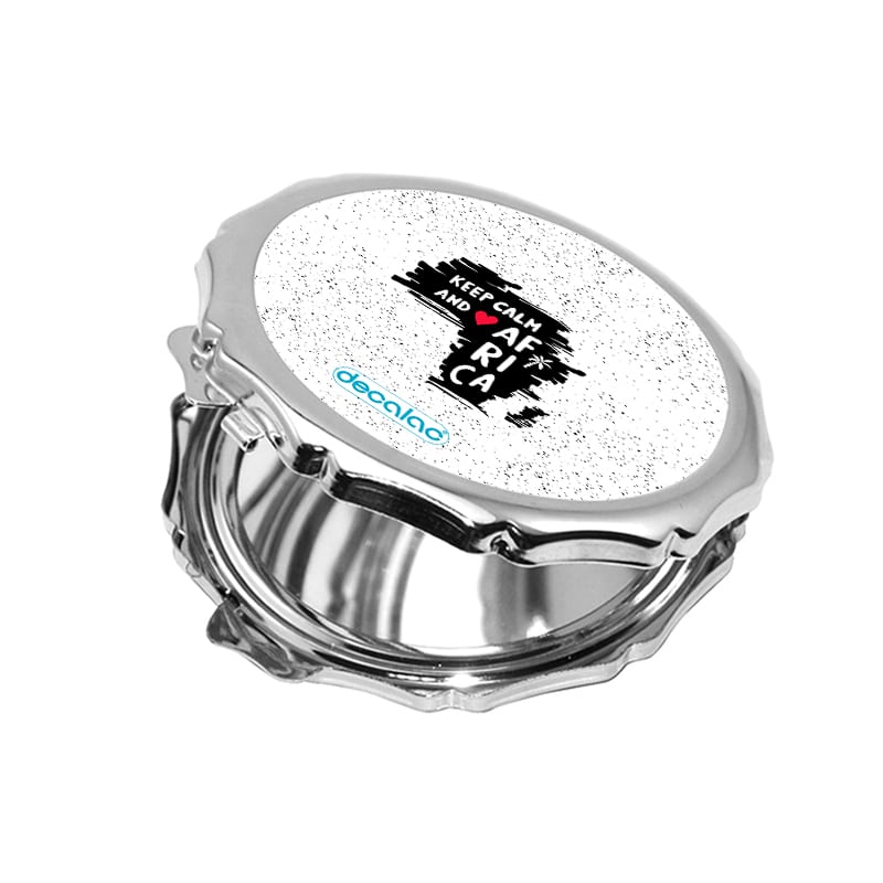 مرآة جيب صغيرة مزخرفة بتصميم أفريقيا مرآة جيب صغيرة مزخرفة بتصميم أفريقيا