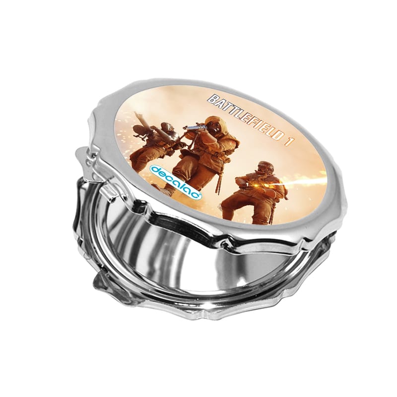 مرآة جيب صغيرة مزخرفة بتصميم اطلاق النار باتلفيلد مرآة جيب صغيرة مزخرفة بتصميم اطلاق النار باتلفيلد