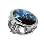 مرآة جيب صغيرة مزخرفة بتصميم الاميرة مونونوكي مع ذئب