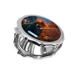 مرآة جيب صغيرة مزخرفة بتصميم الاميره ميريدا تنقذ امها