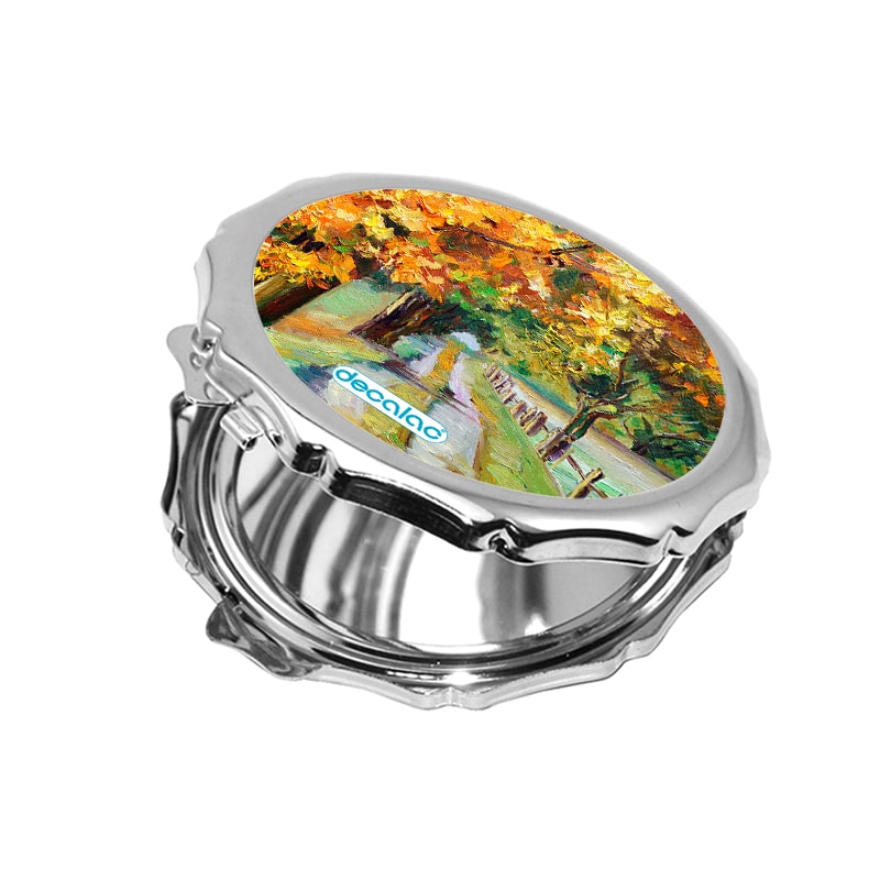 مرآة جيب صغيرة مزخرفة بتصميم رسم الطبيعه مرآة جيب صغيرة مزخرفة بتصميم رسم الطبيعه