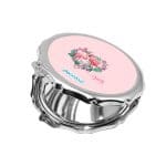 مرآة جيب صغيرة مزخرفة بتصميم زوجين الحب فلامنغو
