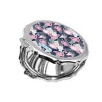 مرآة جيب صغيرة مزخرفة بتصميم فلامنغو