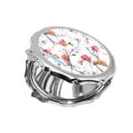 مرآة جيب صغيرة مزخرفة بتصميم مورد