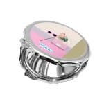 مرآة جيب صغيرة مزخرفة بتصميم ورد مميز