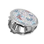 مرآة جيب صغيرة مزخرفة بتصميم ورود وفراشات