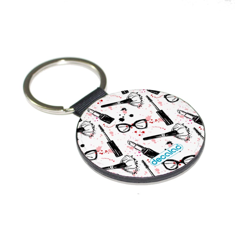 ميدالية مفاتيح دائرية بتصميم ادوات المكياج والموضة ميدالية مفاتيح دائرية بتصميم ادوات المكياج والموضة