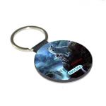 ميدالية مفاتيح دائرية بتصميم الاميرة مونونوكي مع ذئب