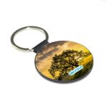 ميدالية مفاتيح دائرية بتصميم شجره الغروب