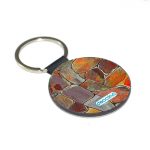 ميدالية مفاتيح دائرية بتصميم صخور ملونه