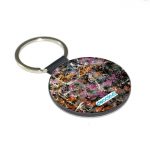 ميدالية مفاتيح دائرية بتصميم فن تجريدي