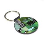 ميدالية مفاتيح دائرية بتصميم فن تجريدي