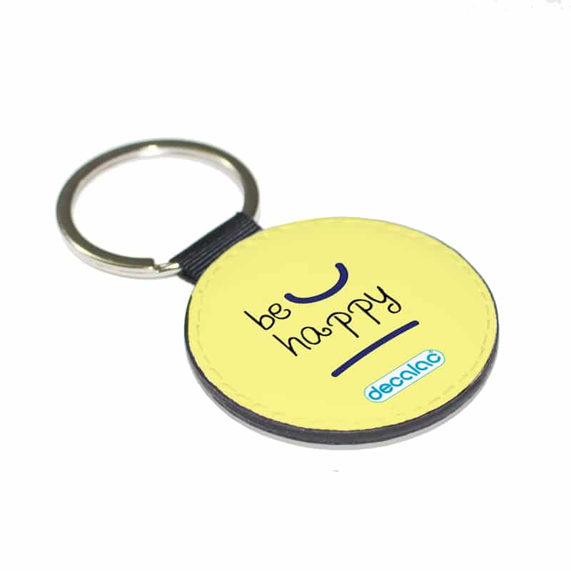 ميدالية مفاتيح دائرية بتصميم كن سعيد ميدالية مفاتيح دائرية بتصميم كن سعيد