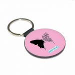 ميدالية مفاتيح دائرية بتصميم نصف فراشة