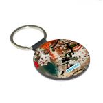 ميدالية مفاتيح دائرية بتصميم ورود