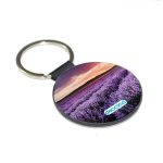 ميدالية مفاتيح دائرية بتصميم ورود بنفسجيه