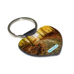 ميدالية مفاتيح شكل قلب بتصميم أوراق الخريف