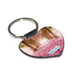 ميدالية مفاتيح شكل قلب بتصميم اشجار الساكورا