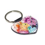 ميدالية مفاتيح شكل قلب بتصميم حمار وحشي ملون