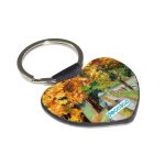 ميدالية مفاتيح شكل قلب بتصميم رسم الطبيعه