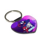 ميدالية مفاتيح شكل قلب بتصميم  سبيدر مان رسم