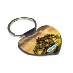 ميدالية مفاتيح شكل قلب بتصميم شجره الغروب